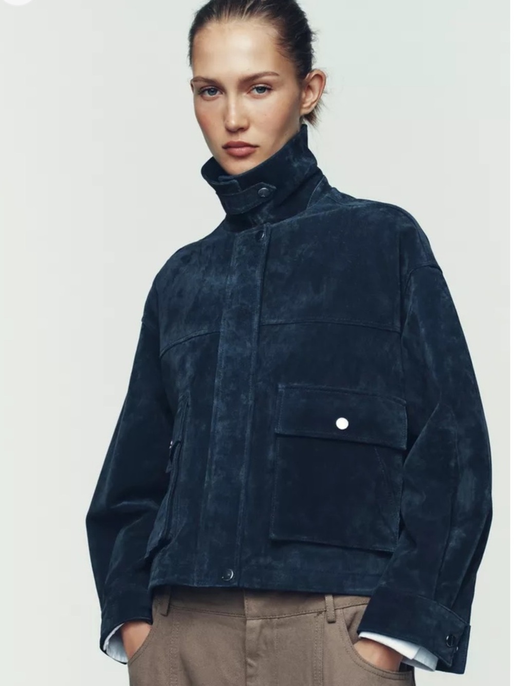ZARA BLUE SUEDE JACKET